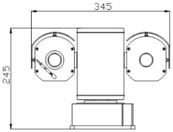 Front dimension diagram of the equipment